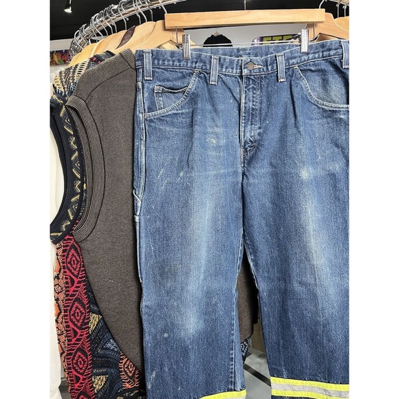 Vintage Dickies Workwear Flame Resistant Stripe Jeans 38x30 - Picture 6 of 9